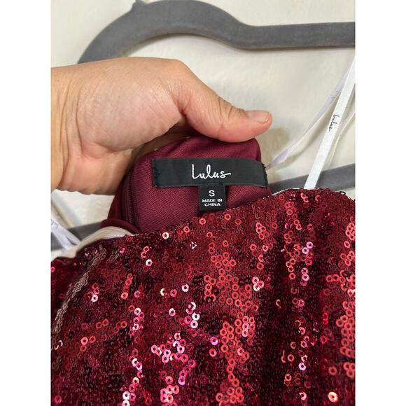 Lulus Sequin Burgundy Mini Dress - Picture 6 of 6